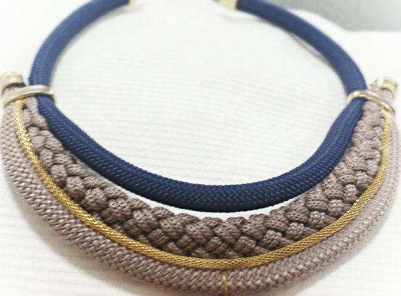 Handmade Statement Necklace With Snake Chain
