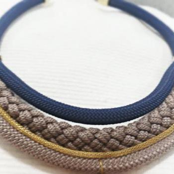 Handmade statement necklace with snake chain